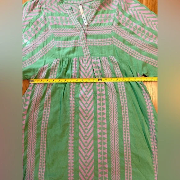 Uncle Frank anthropologie Green and Pink Geometric boho dress - size M/L - Picture 7 of 8
